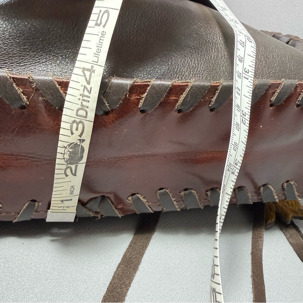 OOAK Artisan Handmade Leather Boho Bag Flower Fringe Strap - Picture 15 of 15